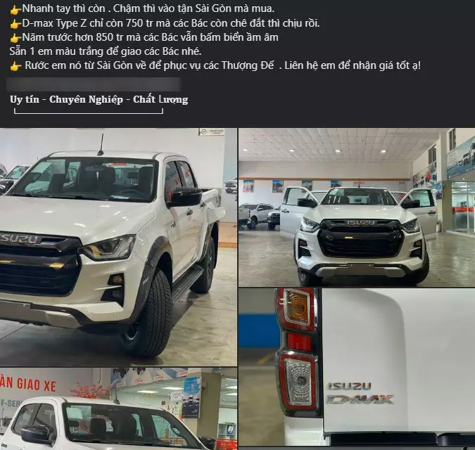 Xe bán tải Isuzu D-Max giảm giá đến 130 triệu đồng để xả hàng tồn