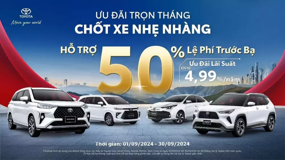 Bốn mẫu xe nhận ưu đãi mạnh tay từ Toyota Việt Nam và các Đại lý trong tháng 9