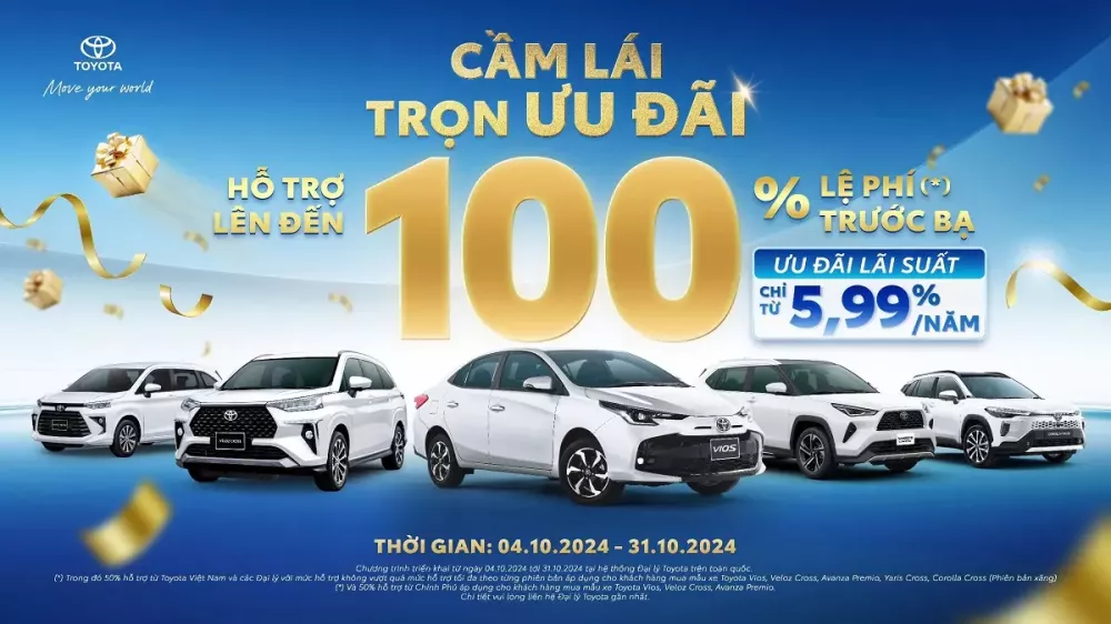 Chương trình ưu đãi hấp dẫn dành cho 5 năm xe của Toyota