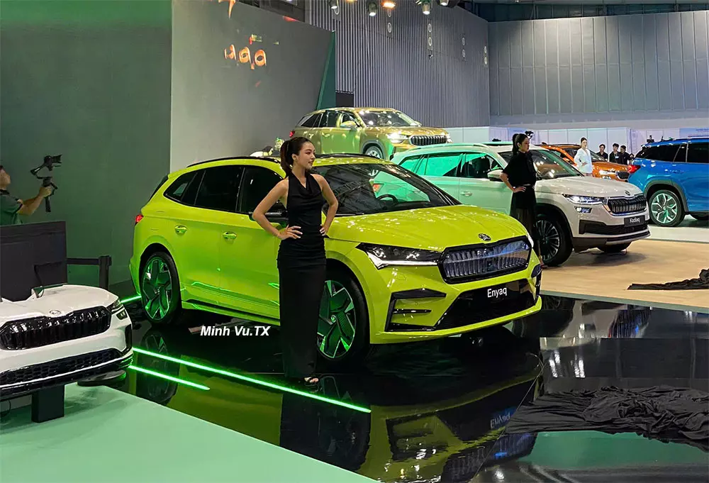 &Ocirc; t&ocirc; điện Skoda Enyaq iV tại Triển l&atilde;m VMS 2024.