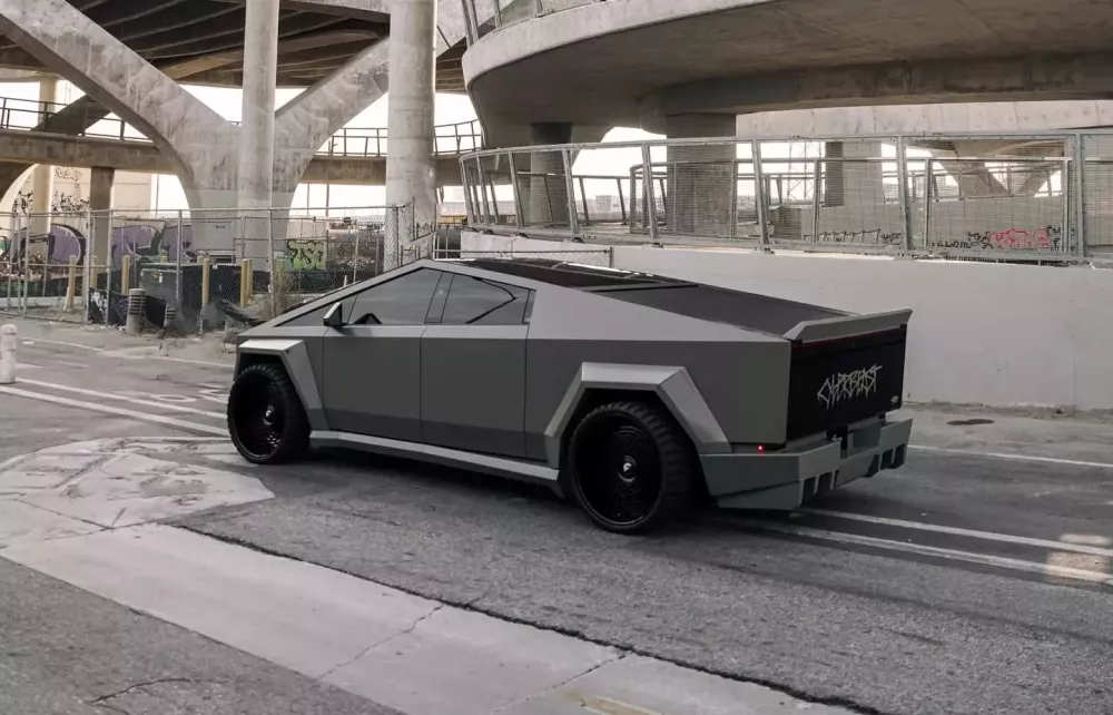 Xe bán tải điện Tesla Cybertruck mới về Việt Nam đã có bản độ thân rộng đầu tiên trên thế giới- Ảnh 4.