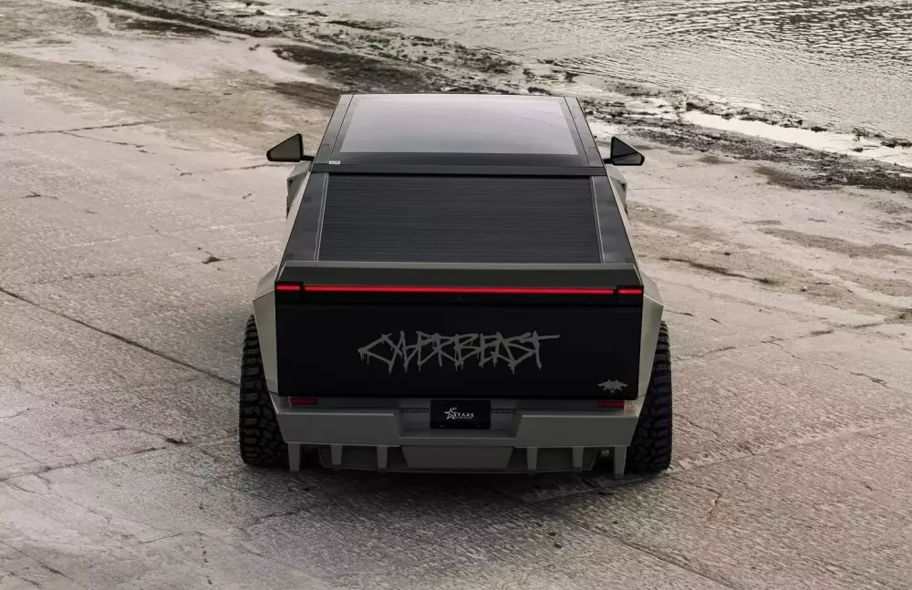 Xe bán tải điện Tesla Cybertruck mới về Việt Nam đã có bản độ thân rộng đầu tiên trên thế giới- Ảnh 5.