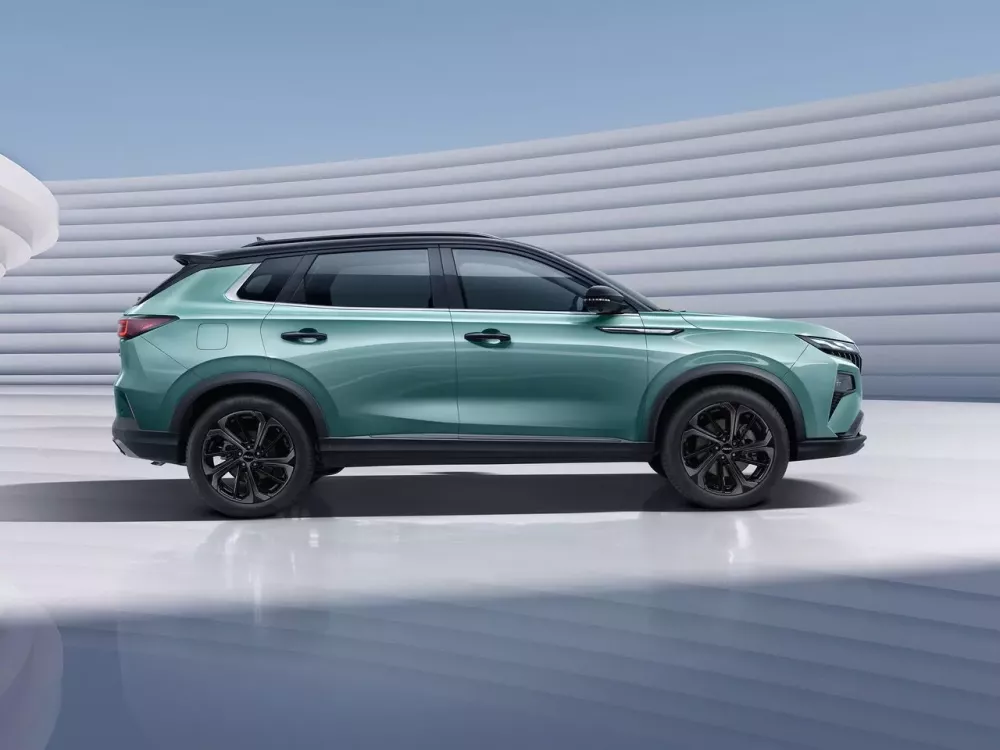 Các cột bên sườn của Dongfeng Huge đêu được sơn màu đen