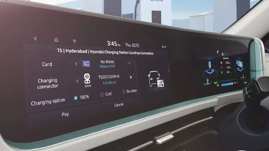 Hyundai Creta Electric có 2 màn hình 10,25 inch nối liền nhau