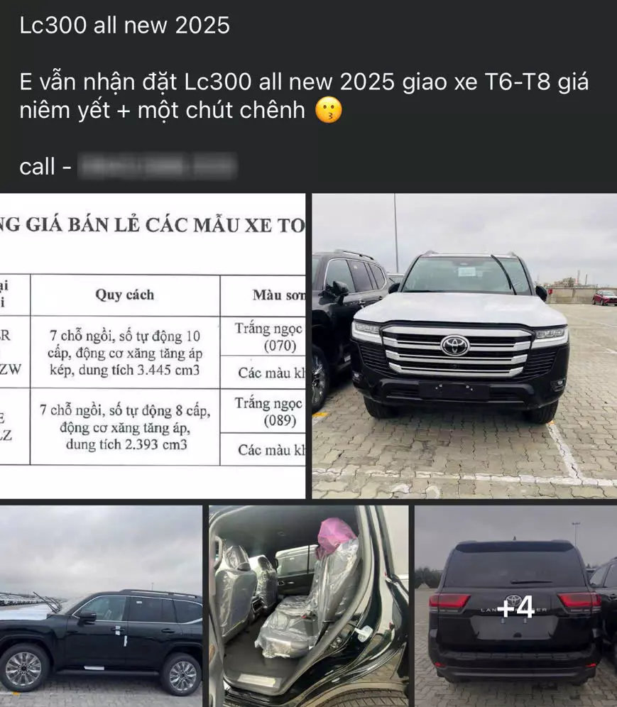 Toyota Land Cruiser LC300 2025 có giá từ 4,58 tỷ đồng, vẫn kèm lạc tại đại lý