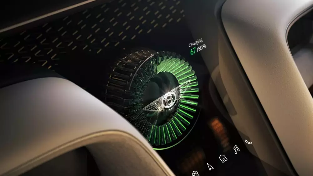 Thiết kế “Wing Gesture” trên mặt táp-lô của Bentley EXP 15 Thiết kế “Wing Gesture” trên mặt táp-lô của Bentley EXP 15