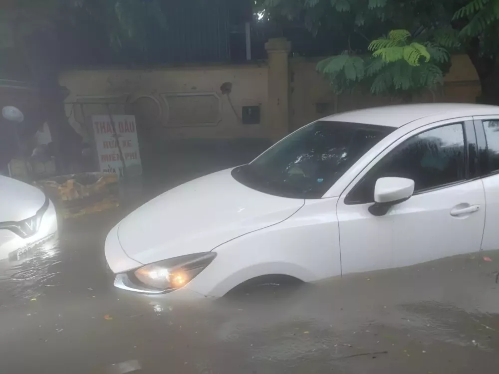 Khu vực An Khánh bị ngập sâu