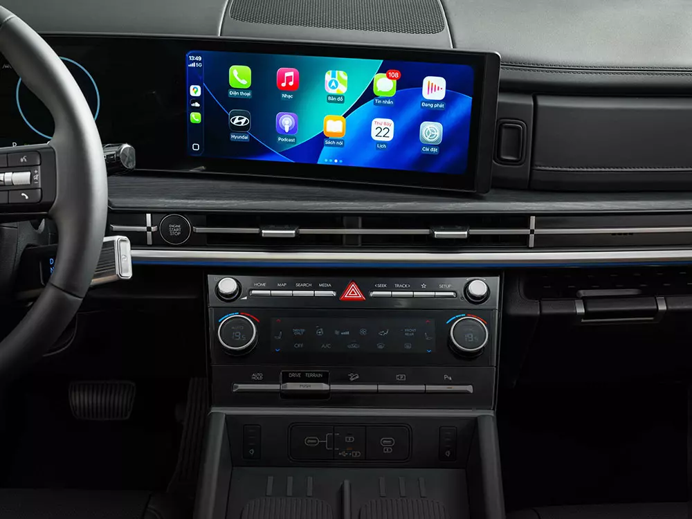 Hyundai Santa Fe Hybrid 2026 có 2 màn hình 12,3 inch Hyundai Santa Fe Hybrid 2026 có 2 màn hình 12,3 inch