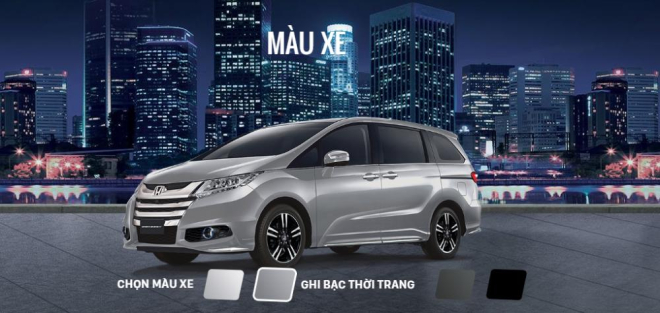 Mẫu Honda Odyssey màu ghi bạc