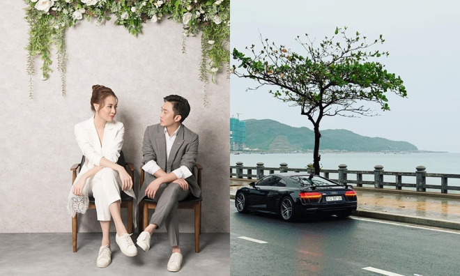Cường Đô-la và Đàm Thu Trang đã đưa siêu xe Audi R8 V10 Plus vào video cưới của mình