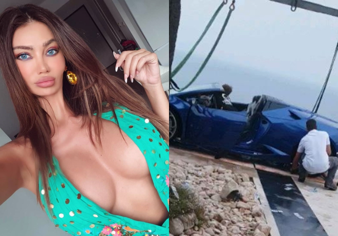 Soraja Vucelic v&agrave; chiếc si&ecirc;u xe Lamborghini Huracan mui trần