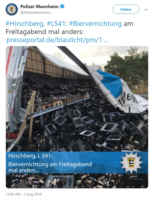 Hình ảnh được chia sẻ lên Twitter bởi lực lượng cảnh sát Mannheim