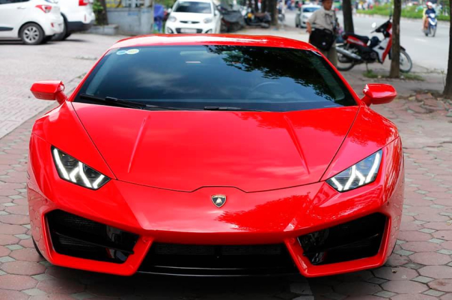 Si&ecirc;u xe Lamborghini Huracan LP580-2 m&agrave;u đỏ mới quay trở lại H&agrave; Nội