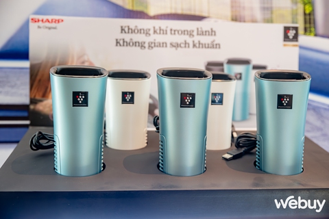 Cận cảnh máy lọc không khí SHARP lich truc tiep bong da ngoai hang anh: Kích thước gọn gàng, màu sắc nhẹ nhàng, đặc biệt công nghệ Plasmacluster ion diệt khuẩn 