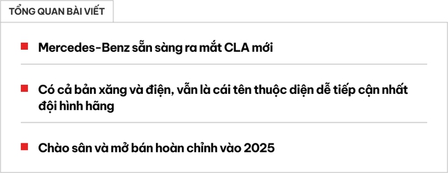 Mercedes-Benz CLA nhá hàng trước khi ra mắt: Có cả máy xăng và điện, dự kiến chạy 750km/sạc, giá vẫn dễ tiếp cận- Ảnh 1.