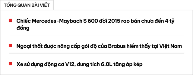 Bỏ ra chưa đến 4 tỷ đồng đã có thể sở hữu chiếc Mercedes-Maybach S 600 với gói độ khó 'đụng hàng'- Ảnh 1.