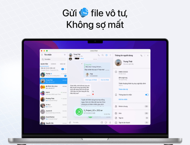 Chia tay Dropbox, Google Drive, khỏi lo tốn cả giờ chỉ để gửi file: Dân văn phòng 'mừng ra mặt' với tính năng sau của Lotus Chat- Ảnh 1.