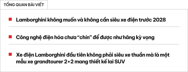 Lamborghini vẫn đang đặt cửa cho xăng, mẫu thuần điện đầu tiên sẽ không phải 'siêu bò' như truyền thống- Ảnh 1.