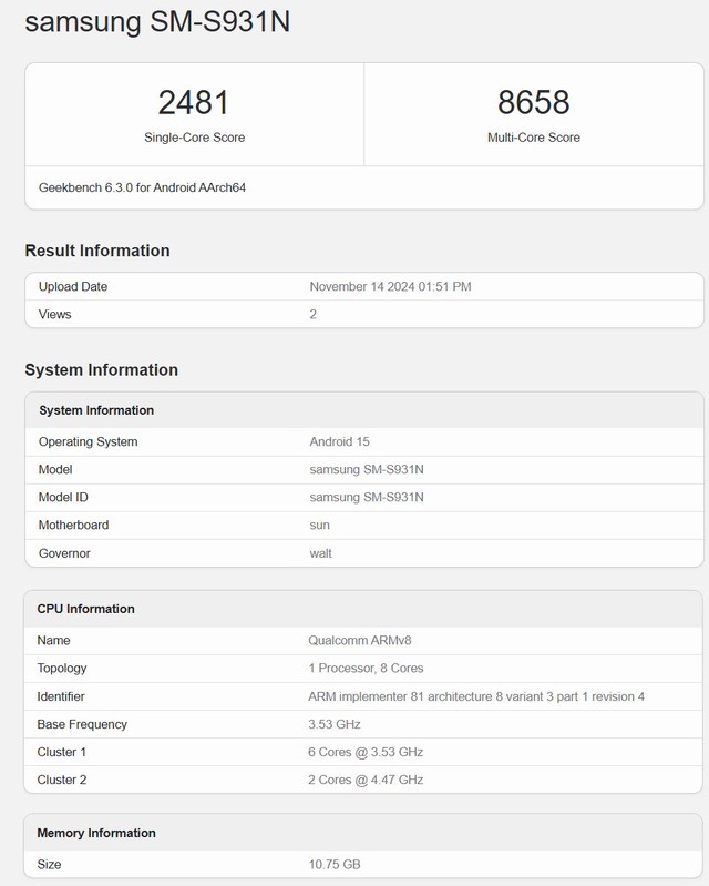 Galaxy S25 lộ điểm benchmark, một lần nữa xác nhận tin vui cho người dùng- Ảnh 1.