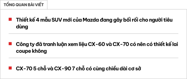 Thiết kế của Mazda quá nhàn: 4 mẫu mà cứ ngỡ 1, hãng tiết lộ 'cố tình' làm vậy dù thừa sức 'vẽ' khác đi, tự tin khách vẫn phân biệt được- Ảnh 1.