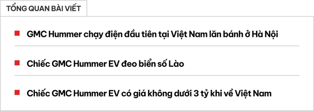 Bắt gặp GMC Hummer chạy điện trên đường phố Hà Nội, giá không dưới 3 tỷ đồng, biển số là thứ đáng chú ý- Ảnh 1.