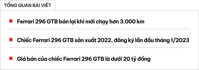 Đại gia Việt chia tay Ferrari 296 GTB sau hơn 1 năm sử dụng, giá bán lại vẫn gần 20 tỷ, đủ mua 2 chiếc LX- Ảnh 1.