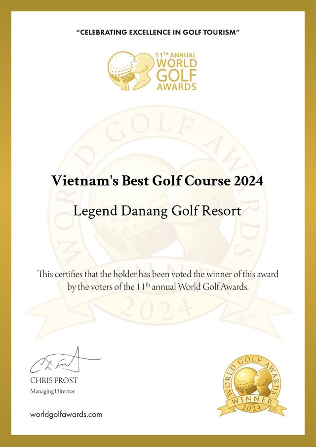 World Golf Awards vinh danh Legend Danang Golf Resort là Sân gôn Tốt nhất Việt Nam 2024 - Ảnh 1.