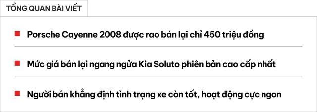 Rao Porsche Cayenne 16 năm tuổi rẻ ngang Kia Soluto, người bán khẳng định: 'Xe siêu đẹp'- Ảnh 1.