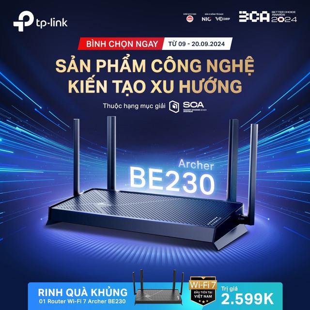 TP-Link tặng người dùng router WiFi 7 đầu tiên Việt Nam khi bình chọn tại Better Choice Awards 2024- Ảnh 1.