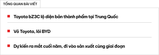 Toyota bZ3C lần đầu lộ diện hoàn toàn: Dài ngang Santa Fe, dáng coupe kiểu 408, dùng công nghệ xe Trung Quốc- Ảnh 1.