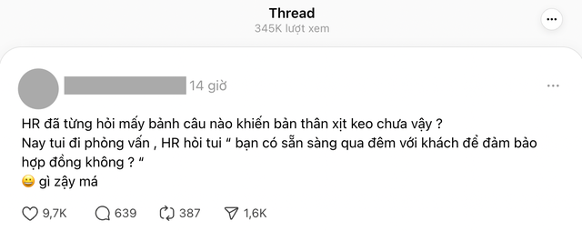 Câu hỏi tuyển dụng gây sốc nhất lúc này: “Có sẵn sàng qua đêm với khách để ký hợp đồng không?": Hơn 300 nghìn người kéo vào xem câu trả lời!- Ảnh 1.