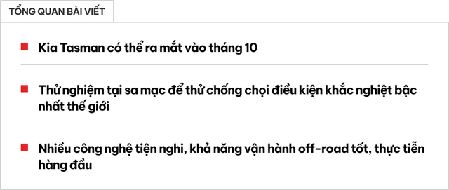 Kia Tasman thách thức Ranger bằng khả năng off-road cực đỉnh trên nền cát khắc nghiệt, ra mắt ngay cuối tháng 10- Ảnh 1.