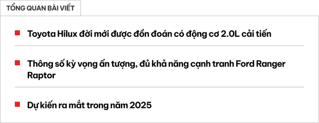 Toyota Hilux 2025 có thể đổi động cơ hơn 400 mã lực, mạnh hơn Ranger Raptor- Ảnh 1.