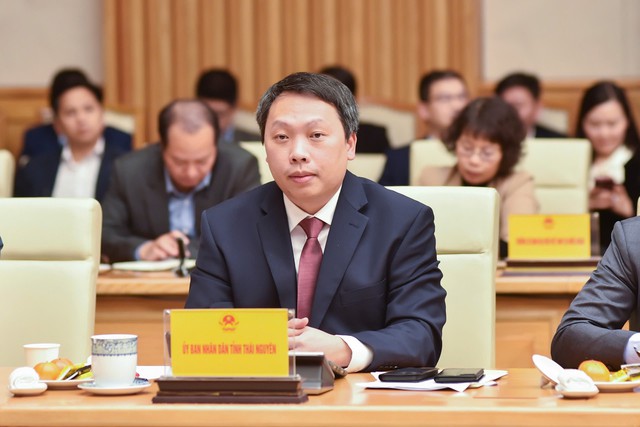 Đồng chí Nguyễn Huy Dũng, Phó Bí thư Tỉnh ủy, Chủ tịch UBND tỉnh Thái Nguyên dự tại điểm cầu Trung ương. (Nguồn ảnh: Báo Thế giới và Việt Nam)