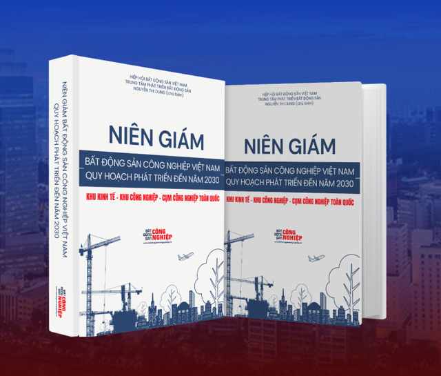 Thiết kế đồ họa trang bìa dự kiến của "Niên giám Bất động sản Công nghiệp Việt Nam – Quy hoạch phát triển đến năm 2030"