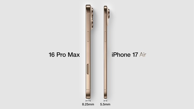 Đặt cạnh iPhone 16 Pro Max mới thấy iPhone 17 Air mỏng thế nào- Ảnh 1.