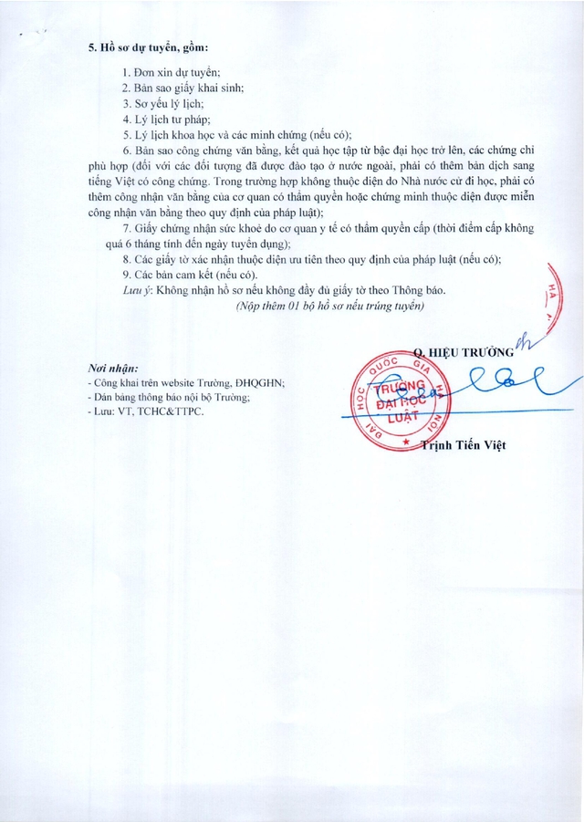 Trường Đại học Luật tuyển dụng giảng viên- Ảnh 3.