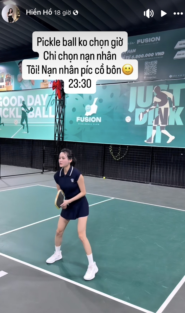 Hiền Hồ là "nạn nhân của pickleball lúc 23h30": Đánh pickleball muộn nguy hiểm cỡ nào?- Ảnh 1. Hiền Hồ là "nạn nhân của pickleball lúc 23h30": Đánh pickleball muộn nguy hiểm cỡ nào?- Ảnh 1.