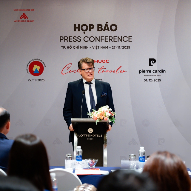 Á hậu Phương Anh, quán quân Vietnam's Next Top Model Lại Mai Hoa đổ bộ thảm đỏ họp báo công bố chuỗi sự kiện thời trang An Phước - Pierre Cardin 2025- Ảnh 4.