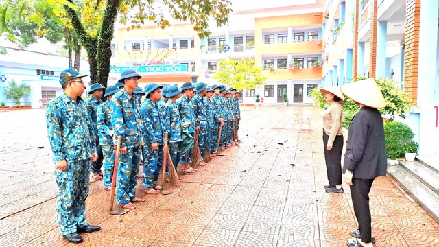 Học viện Phòng không – Không quân chung tay làm đẹp trường lich tuong thuat truc tiep bong da hom nay học cơ sở lich tuong thuat truc tiep bong da hom nay Sơn Trầm- Ảnh 1.