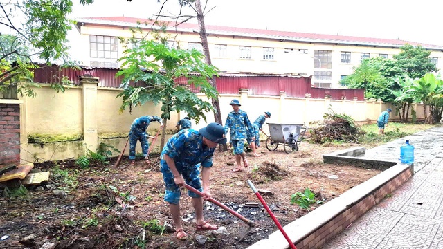 Học viện Phòng không – Không quân chung tay làm đẹp trường lich tuong thuat truc tiep bong da hom nay học cơ sở lich tuong thuat truc tiep bong da hom nay Sơn Trầm- Ảnh 4.