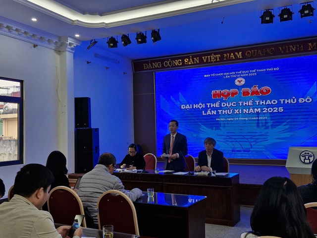 Ông Phạm Xuân Tài - Phó Giám đốc Sở VH&TT Hà Nội thông tin về công tác tổ chức Đại hội Thể dục Thể thao Thủ đô lần thứ XI năm 2025. Ông Phạm Xuân Tài - Phó Giám đốc Sở VH&TT Hà Nội thông tin về công tác tổ chức Đại hội Thể dục Thể thao Thủ đô lần thứ XI năm 2025.