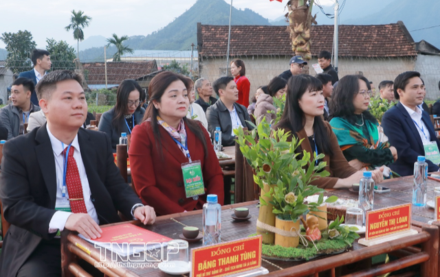 C&aacute;c đại biểu chụp ảnh lưu niệm tại đồi ch&egrave;.