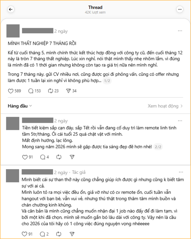 7 th&aacute;ng thất nghiệp cuốn tr&ocirc;i khoản tiết kiệm: &ldquo;Chống đ&oacute;i&rdquo; qua ng&agrave;y bằng v&agrave;i job lẻ, Tết n&agrave;y chưa biết ra sao- Ảnh 1.