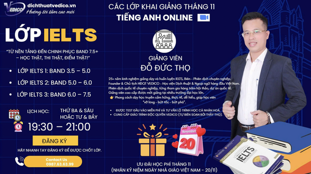 Chương tr&igrave;nh học v&agrave; luyện thi IELTS đặc biệt với thầy Thọ (Thọ Master)- Ảnh 1.