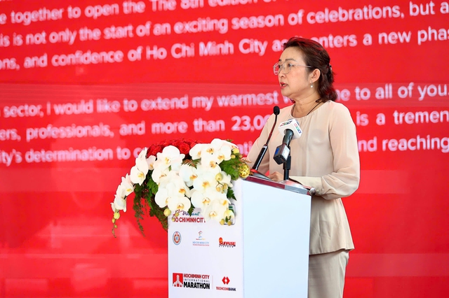 Bà Bùi Thị Ngọc Hiếu - Phó Giám đốc Sở Du lịch Thành phố Hồ Chí Minh phát biểu tại chương trình.