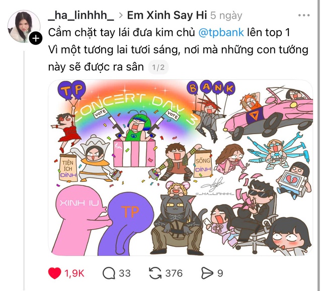 100.000 votes từ Xinhiu giúp TPBank dẫn đầu đường đua "Kim Chủ" tại FChoice 2025- Ảnh 2. 100.000 votes từ Xinhiu giúp TPBank dẫn đầu đường đua "Kim Chủ" tại FChoice 2025- Ảnh 2.