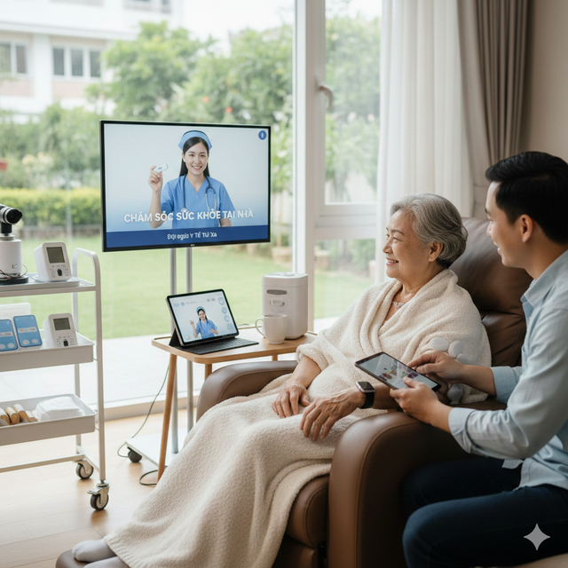 Y tế tại nh&agrave; v&agrave; chăm s&oacute;c từ xa: Sự dịch chuyển của hệ thống chăm s&oacute;c sức khỏe hiện đại trong kỷ nguy&ecirc;n số- Ảnh 1.