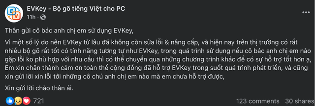 Phần mềm bộ g&otilde; tiếng Việt phổ biến ch&iacute;nh thức dừng ph&aacute;t triển- Ảnh 2.