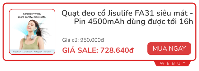 6 mẫu quạt mini tiện lợi: gió mát, pin trâu cực cần cho những ngày nóng nực sắp tới- Ảnh 12.